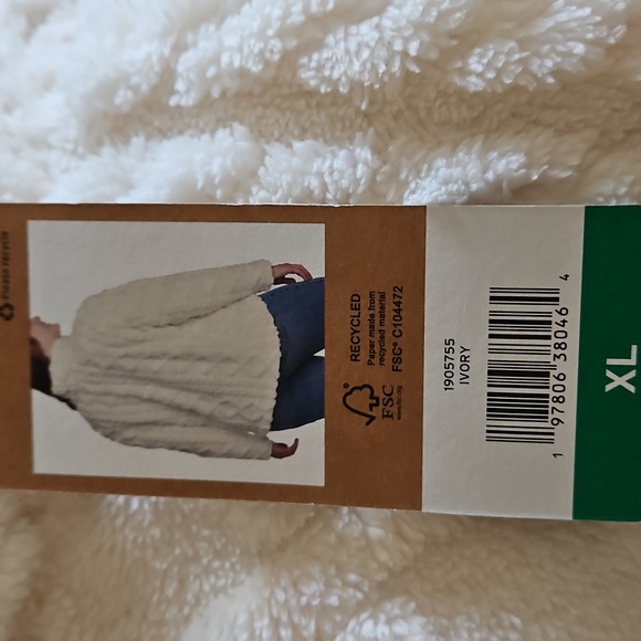 EDDIE BAUER Cable Fleece Pullover Ivory XL - Picture 9 of 9